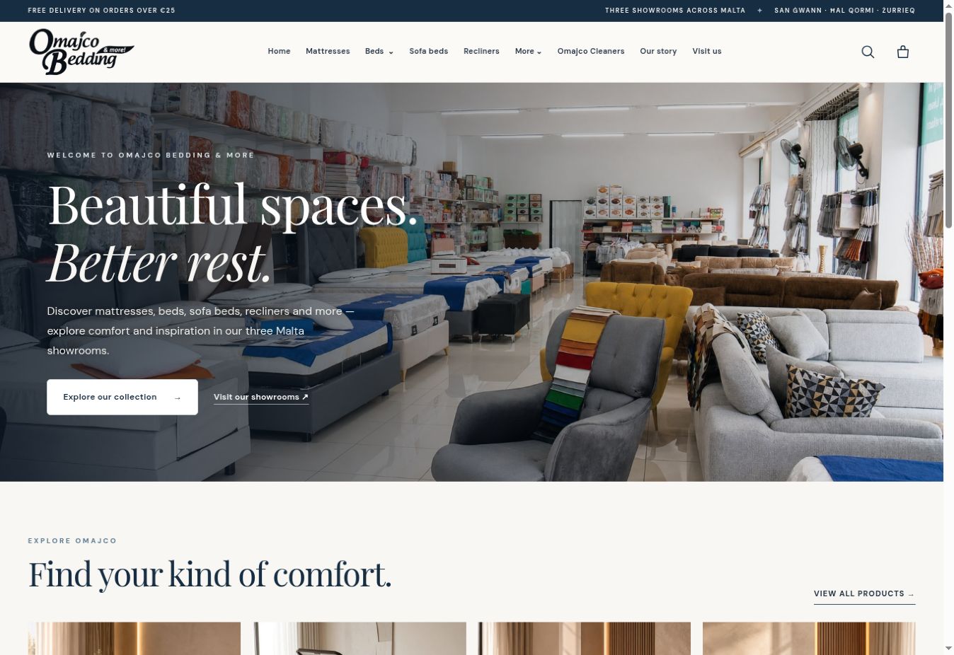 Omajco Bedding & More homepage